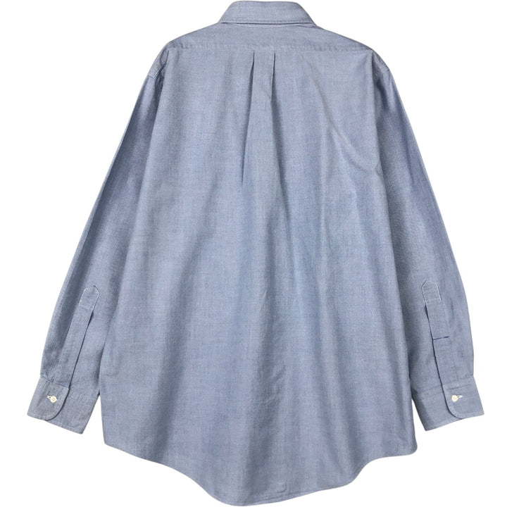 Brooks Brothers Est.1818 Traditional Fit Long-Sleeve Button-Down Shirt, Made in USA, Men's Size L (approx.) Supima Cotton blue type Vintage Second Hand