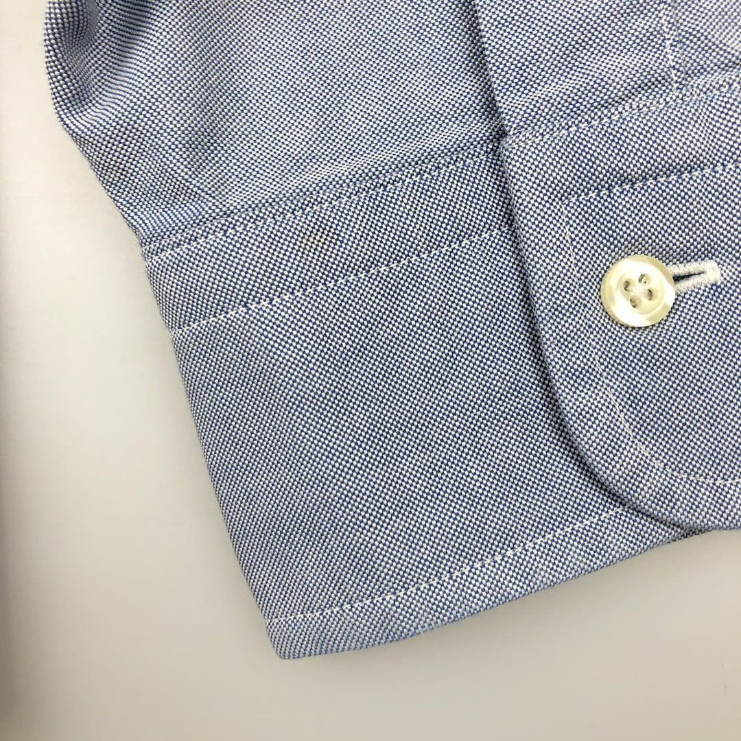 Brooks Brothers Est.1818 Traditional Fit Long-Sleeve Button-Down Shirt, Made in USA, Men's Size L (approx.) Supima Cotton blue type Vintage Second Hand