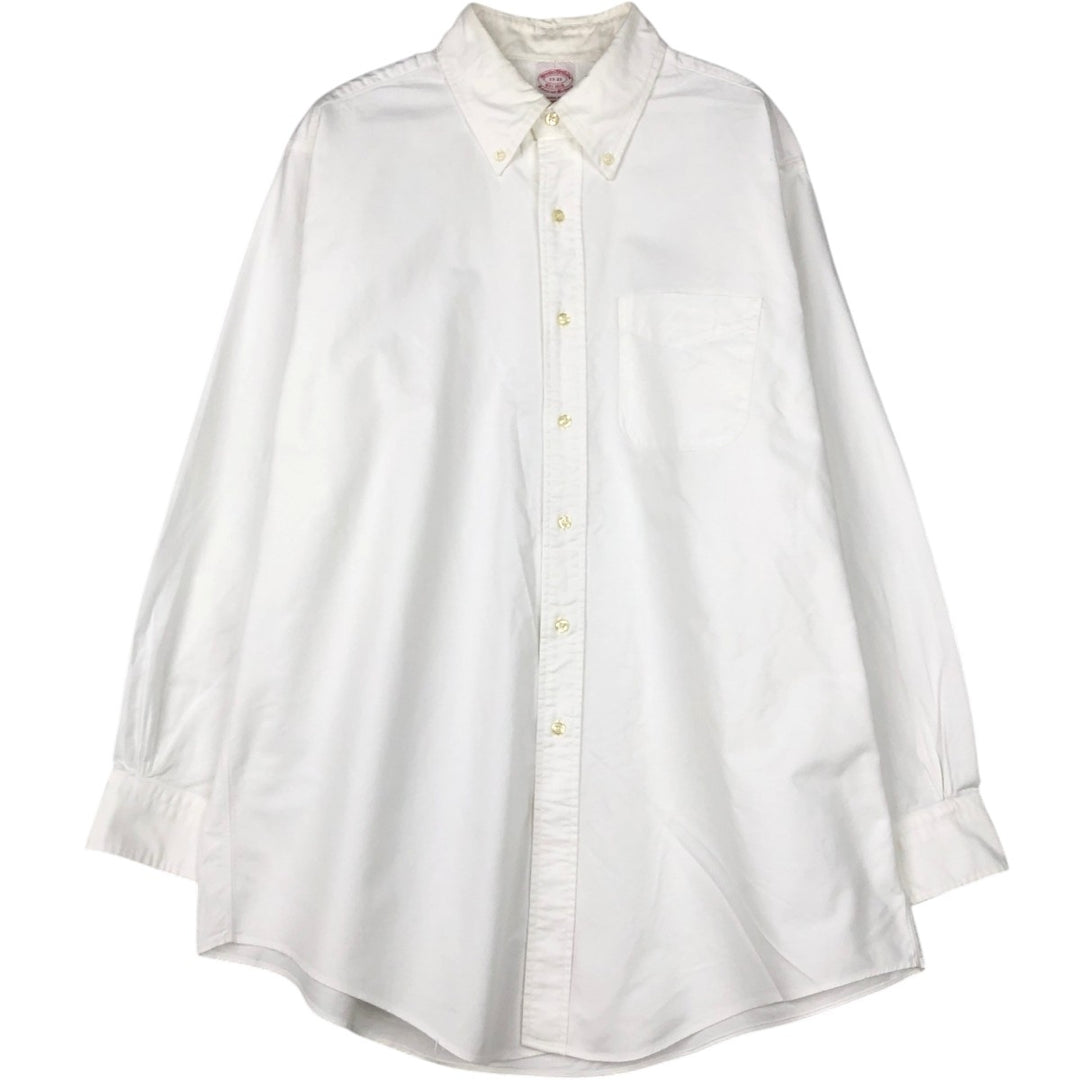 Brooks Brothers Est. 1818 Traditional Fit Long Sleeve Button-Down Shirt, Made in USA, Men's Size XL Supima Cotton white type Vintage Second Hand