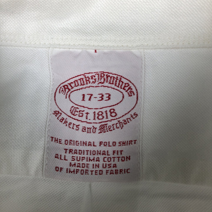 Brooks Brothers Est. 1818 Traditional Fit Long Sleeve Button-Down Shirt, Made in USA, Men's Size XL Supima Cotton white type Vintage Second Hand