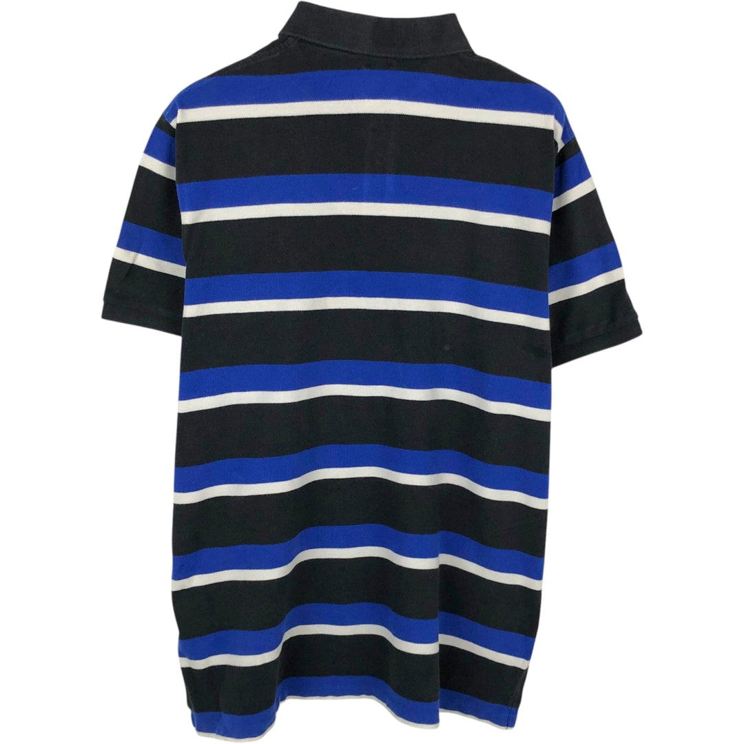 Ralph Lauren POLO RALPH LAUREN CUSTOM FIT Multi-stripe Short-Sleeve Polo Shirt, Men's Size XL (approx.) cotton black type Vintage Second Hand