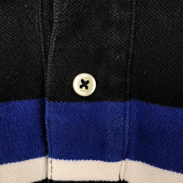 Ralph Lauren POLO RALPH LAUREN CUSTOM FIT Multi-stripe Short-Sleeve Polo Shirt, Men's Size XL (approx.) cotton black type Vintage Second Hand