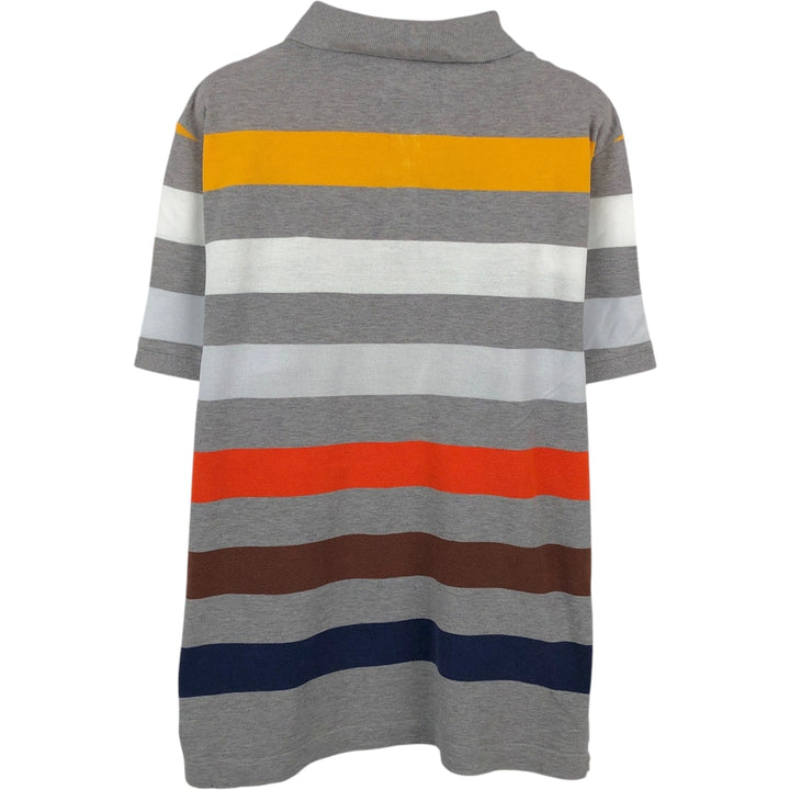 Lacoste Regular Fit Striped Short-Sleeve Polo Shirt (Men's XL equivalent) cotton gray type Vintage Second Hand