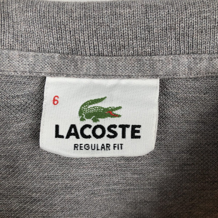 Lacoste Regular Fit Striped Short-Sleeve Polo Shirt (Men's XL equivalent) cotton gray type Vintage Second Hand