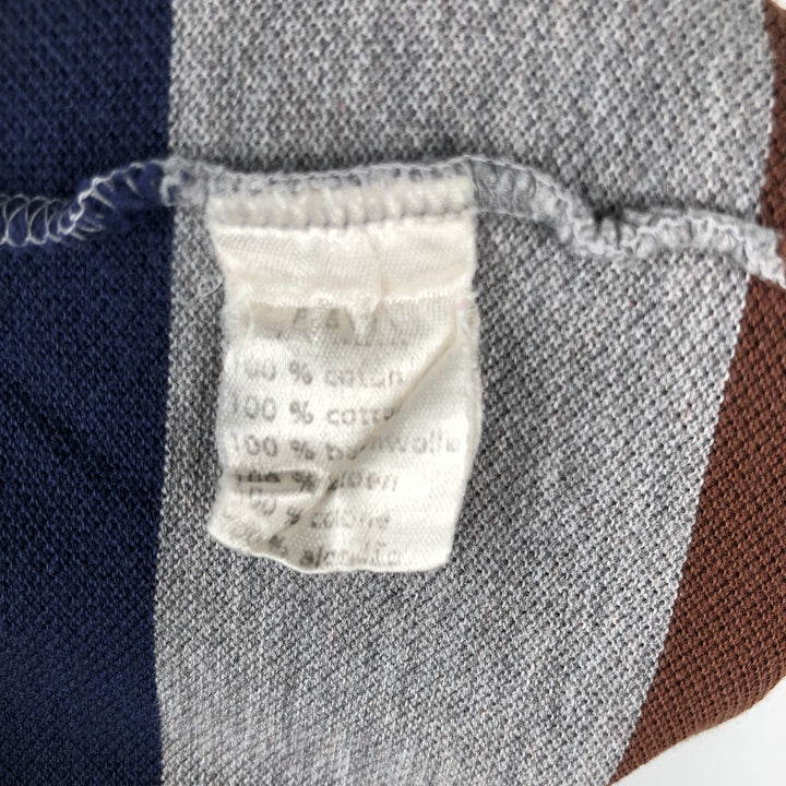 Lacoste Regular Fit Striped Short-Sleeve Polo Shirt (Men's XL equivalent) cotton gray type Vintage Second Hand