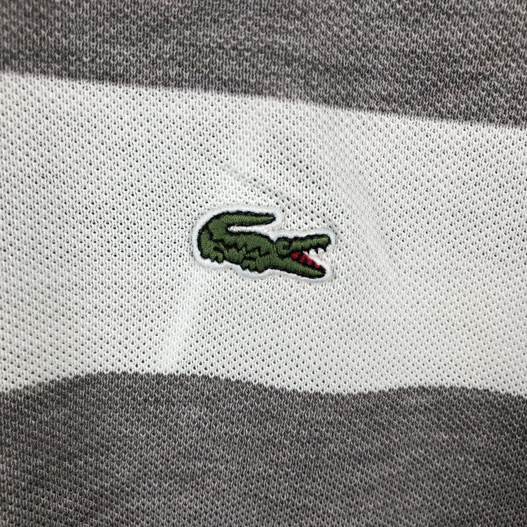 Lacoste Regular Fit Striped Short-Sleeve Polo Shirt (Men's XL equivalent) cotton gray type Vintage Second Hand