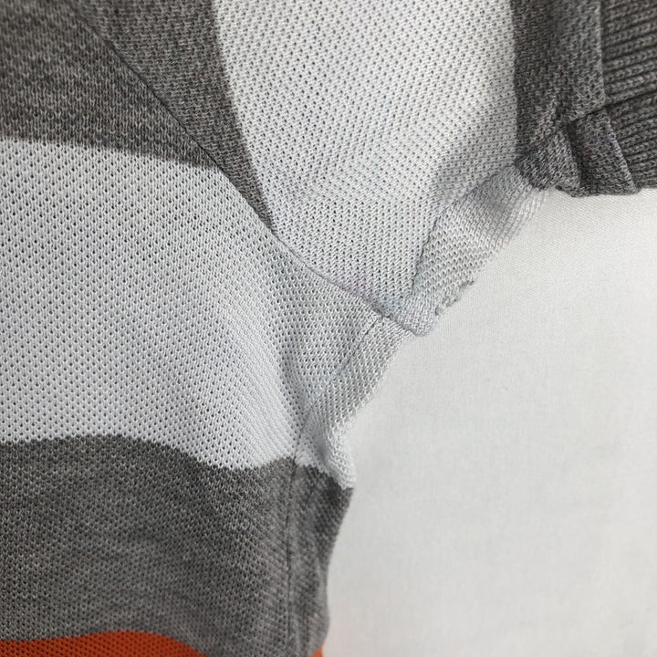 Lacoste Regular Fit Striped Short-Sleeve Polo Shirt (Men's XL equivalent) cotton gray type Vintage Second Hand