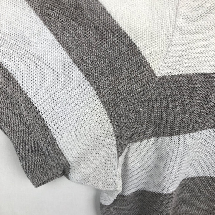 Lacoste Regular Fit Striped Short-Sleeve Polo Shirt (Men's XL equivalent) cotton gray type Vintage Second Hand
