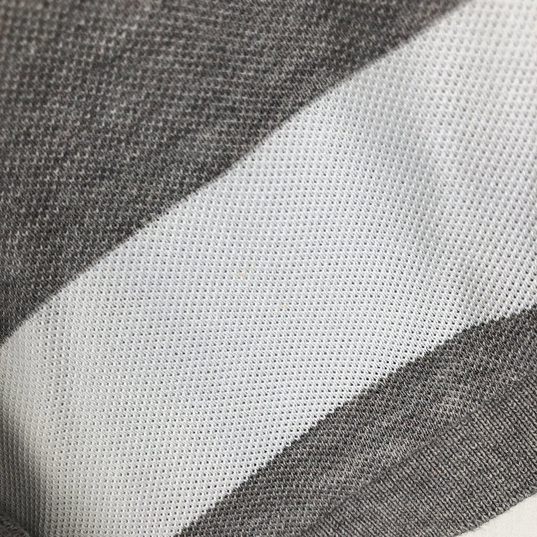Lacoste Regular Fit Striped Short-Sleeve Polo Shirt (Men's XL equivalent) cotton gray type Vintage Second Hand