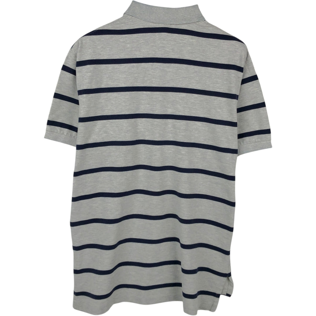 Ralph Lauren POLO by Ralph Lauren Short-Sleeve Striped Polo Shirt, Men's Size L (approx.) cotton gray type Vintage Second Hand