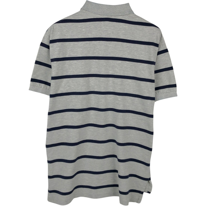 Ralph Lauren POLO by Ralph Lauren Short-Sleeve Striped Polo Shirt, Men's Size L (approx.) cotton gray type Vintage Second Hand