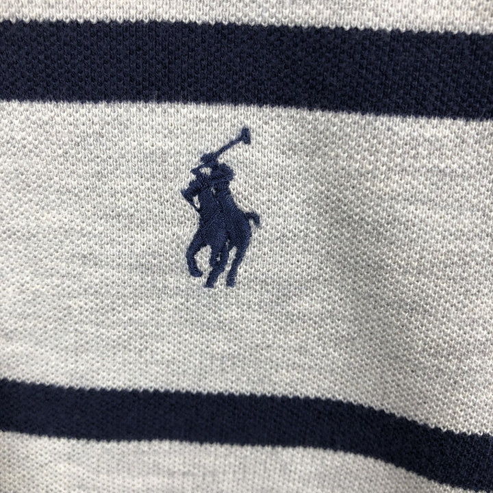 Ralph Lauren POLO by Ralph Lauren Short-Sleeve Striped Polo Shirt, Men's Size L (approx.) cotton gray type Vintage Second Hand