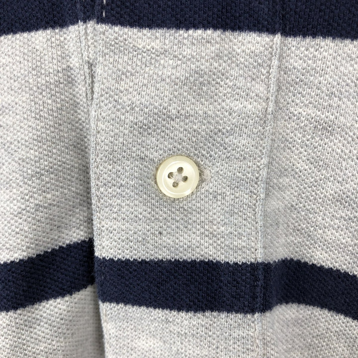 Ralph Lauren POLO by Ralph Lauren Short-Sleeve Striped Polo Shirt, Men's Size L (approx.) cotton gray type Vintage Second Hand