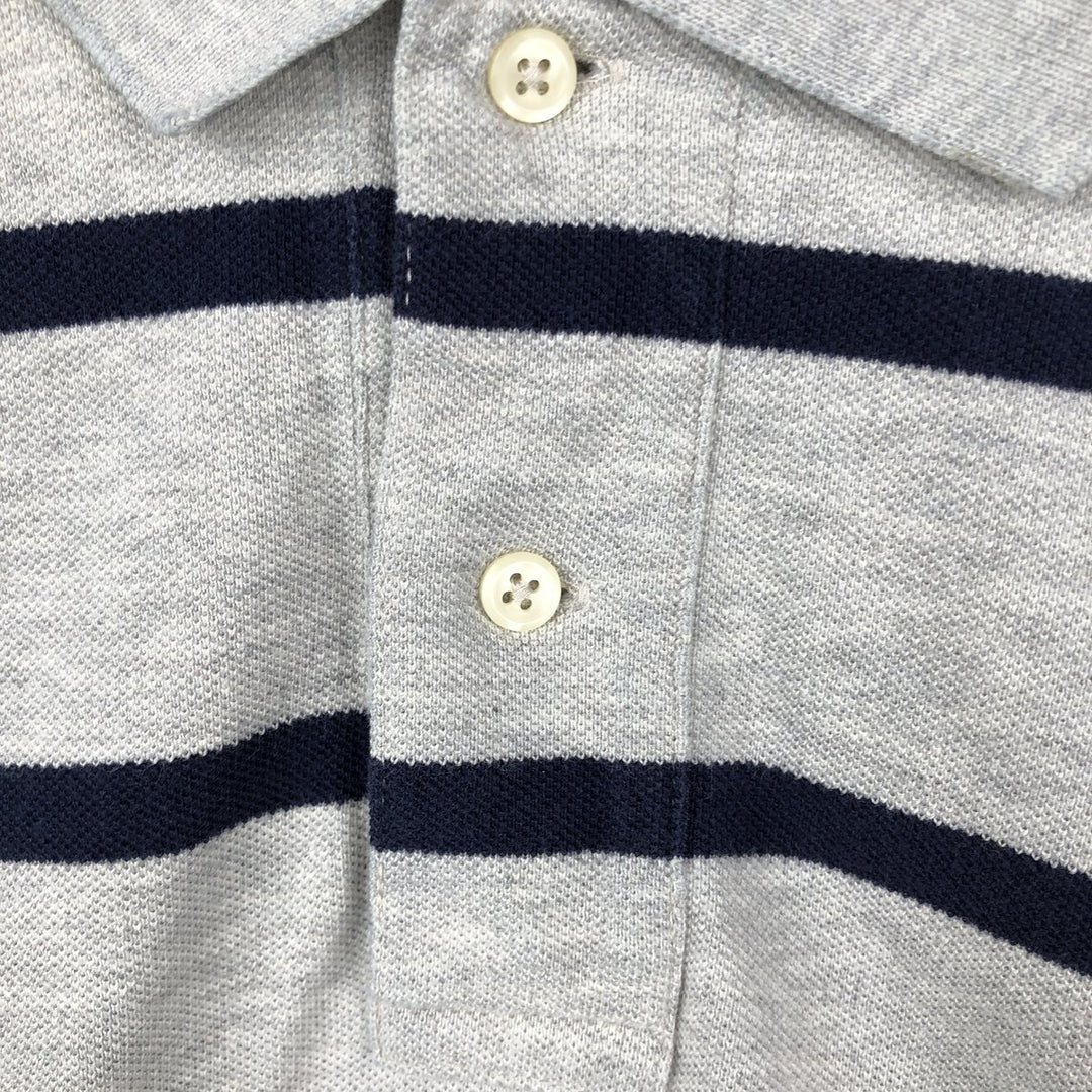 Ralph Lauren POLO by Ralph Lauren Short-Sleeve Striped Polo Shirt, Men's Size L (approx.) cotton gray type Vintage Second Hand