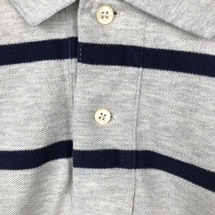 Ralph Lauren POLO by Ralph Lauren Short-Sleeve Striped Polo Shirt, Men's Size L (approx.) cotton gray type Vintage Second Hand