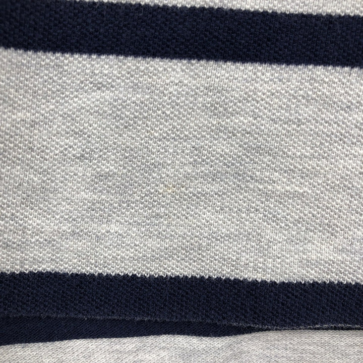 Ralph Lauren POLO by Ralph Lauren Short-Sleeve Striped Polo Shirt, Men's Size L (approx.) cotton gray type Vintage Second Hand