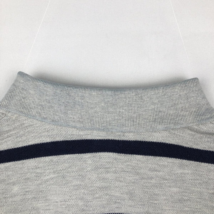 Ralph Lauren POLO by Ralph Lauren Short-Sleeve Striped Polo Shirt, Men's Size L (approx.) cotton gray type Vintage Second Hand