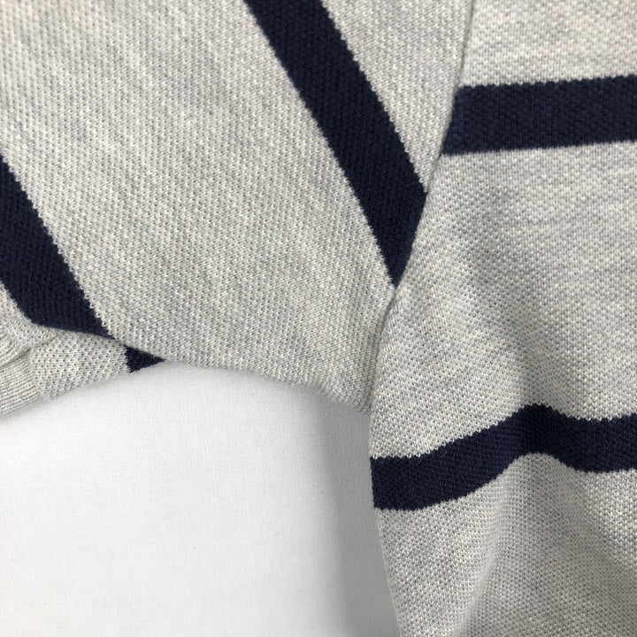 Ralph Lauren POLO by Ralph Lauren Short-Sleeve Striped Polo Shirt, Men's Size L (approx.) cotton gray type Vintage Second Hand