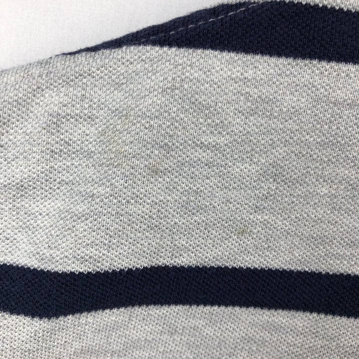 Ralph Lauren POLO by Ralph Lauren Short-Sleeve Striped Polo Shirt, Men's Size L (approx.) cotton gray type Vintage Second Hand