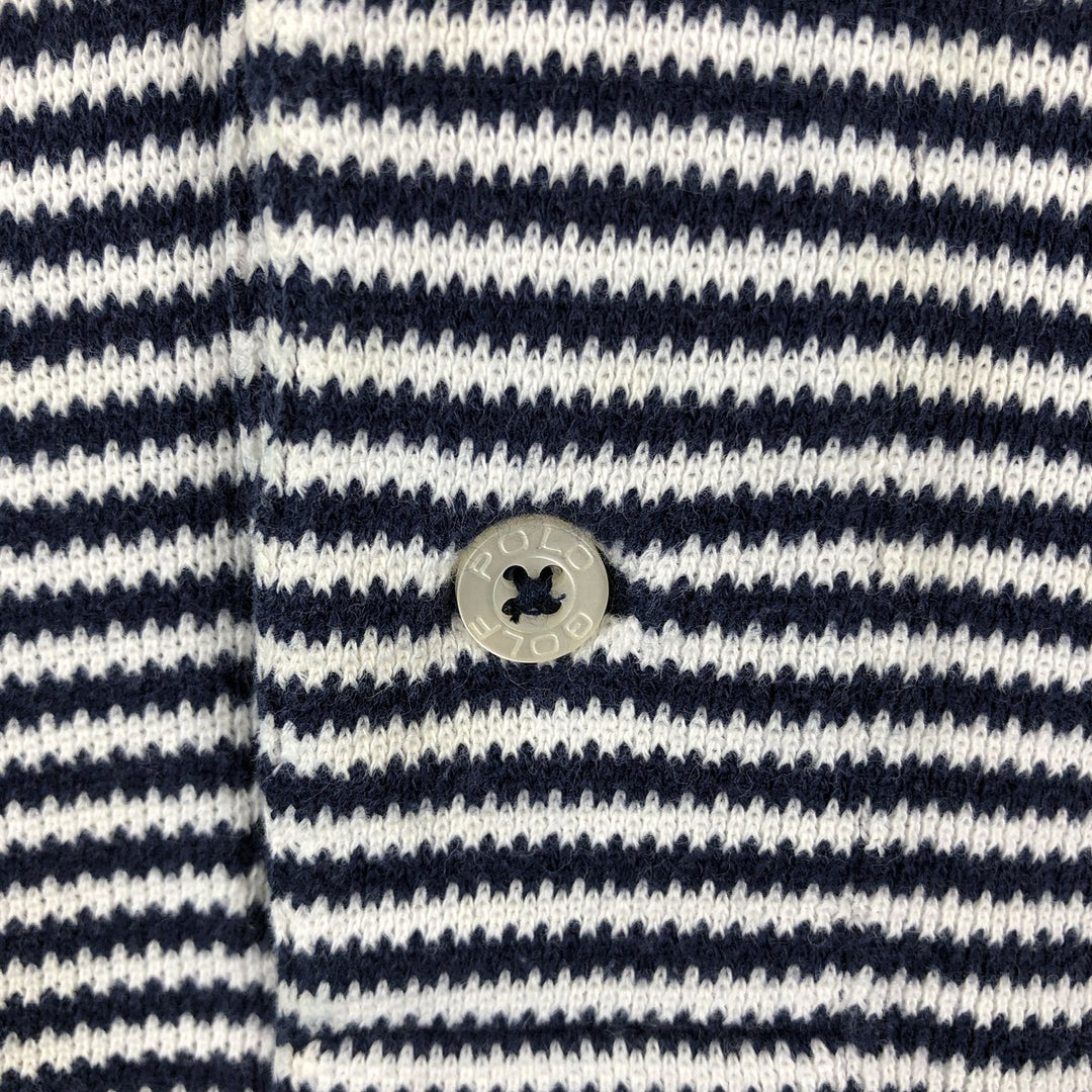 Ralph Lauren POLO GOLF Short Sleeve Striped Polo Shirt Men's Size L cotton white type Vintage Second Hand