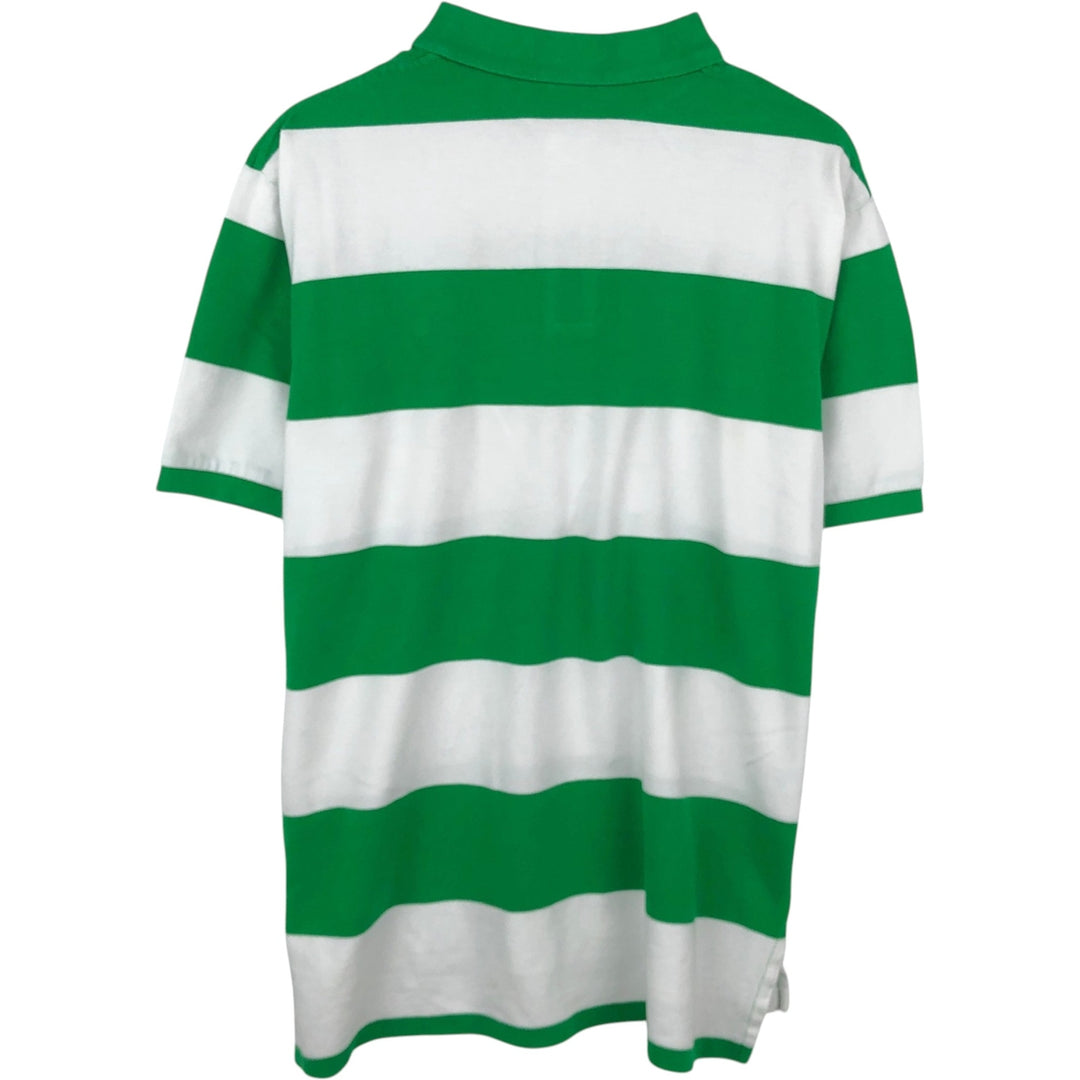 Ralph Lauren POLO by Ralph Lauren short sleeve striped polo shirt, men's XL size cotton green type Vintage Second Hand
