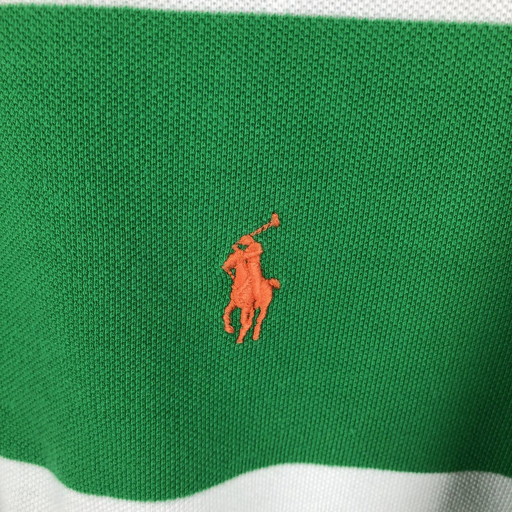 Ralph Lauren POLO by Ralph Lauren short sleeve striped polo shirt, men's XL size cotton green type Vintage Second Hand