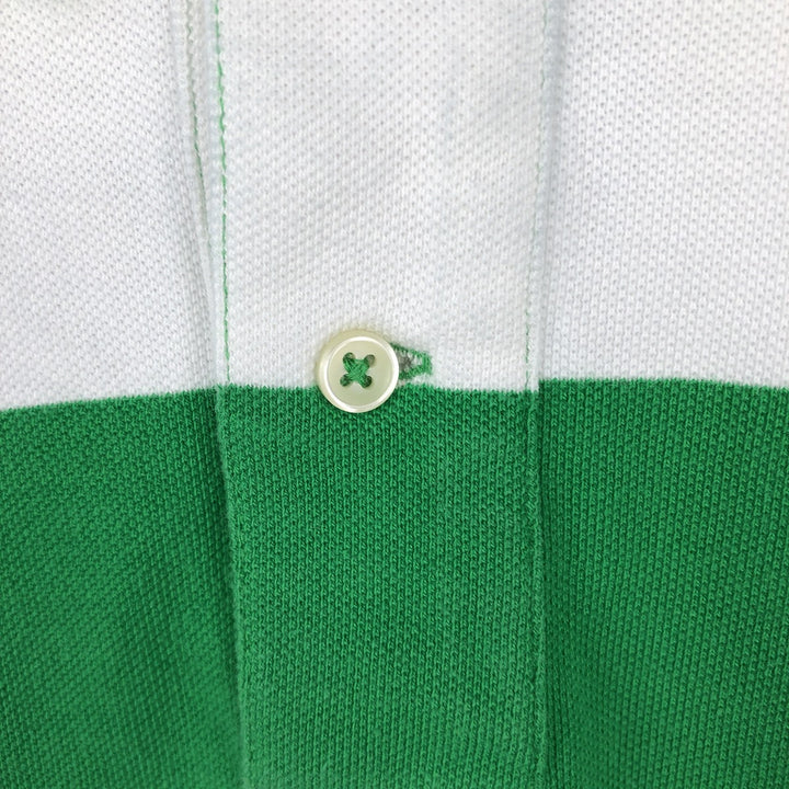 Ralph Lauren POLO by Ralph Lauren short sleeve striped polo shirt, men's XL size cotton green type Vintage Second Hand