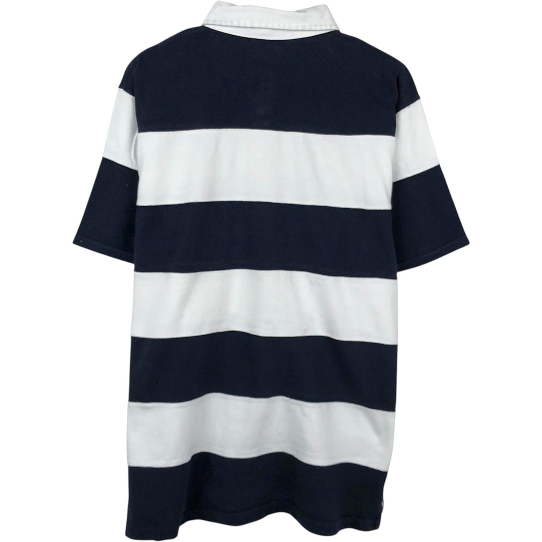 Ralph Lauren POLO JEANS COMPANY Striped Pattern Short-Sleeve Rugby Shirt, Men's Size M (approx.) cotton black type Vintage Second Hand