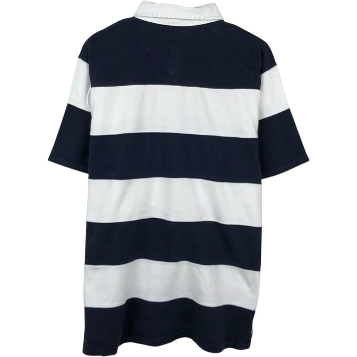 Ralph Lauren POLO JEANS COMPANY Striped Pattern Short-Sleeve Rugby Shirt, Men's Size M (approx.) cotton black type Vintage Second Hand