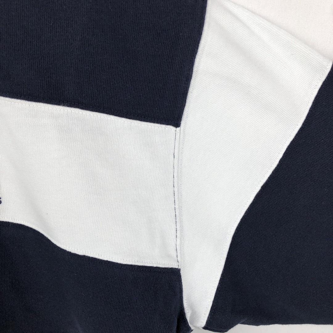 Ralph Lauren POLO JEANS COMPANY Striped Pattern Short-Sleeve Rugby Shirt, Men's Size M (approx.) cotton black type Vintage Second Hand