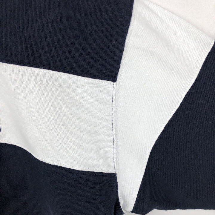 Ralph Lauren POLO JEANS COMPANY Striped Pattern Short-Sleeve Rugby Shirt, Men's Size M (approx.) cotton black type Vintage Second Hand