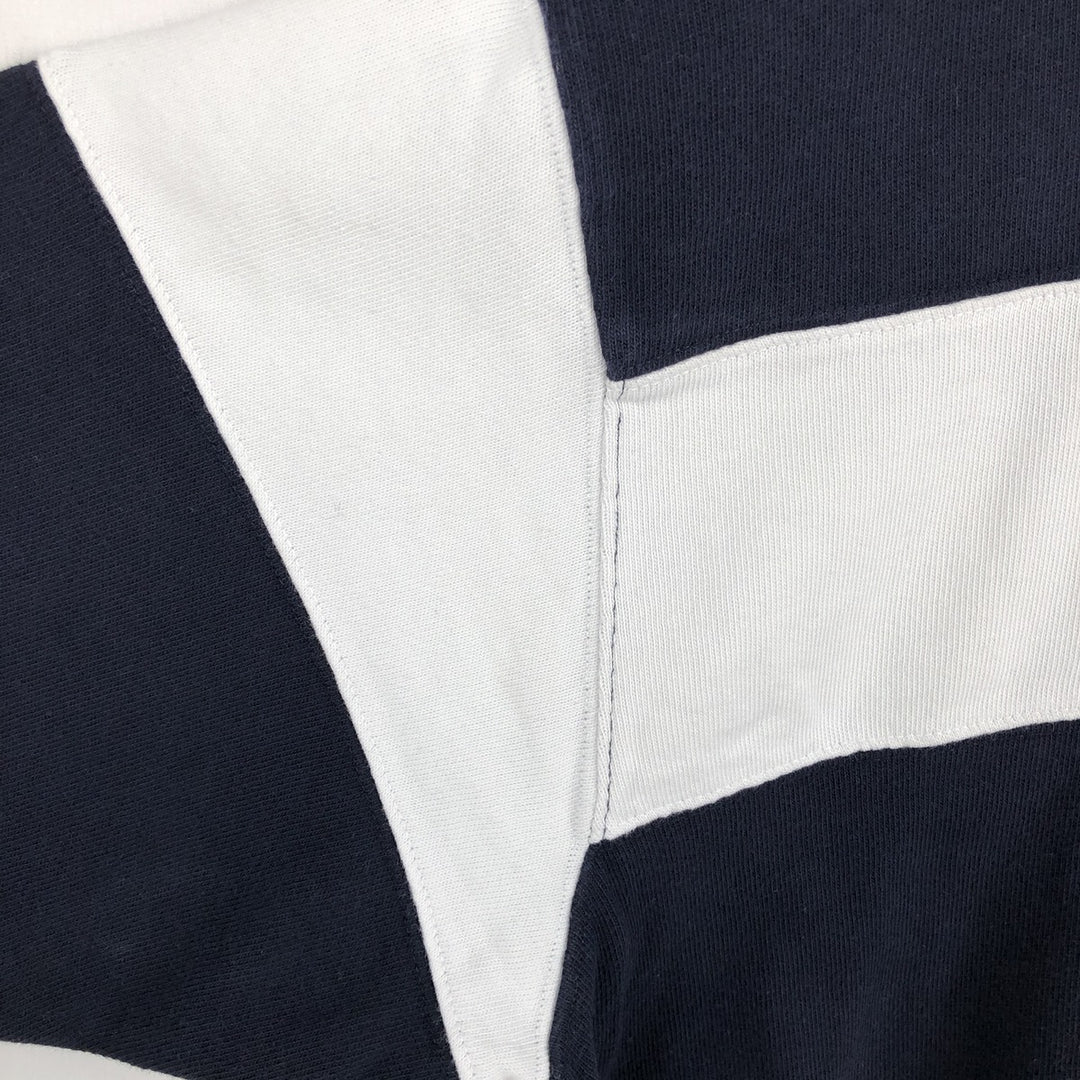 Ralph Lauren POLO JEANS COMPANY Striped Pattern Short-Sleeve Rugby Shirt, Men's Size M (approx.) cotton black type Vintage Second Hand