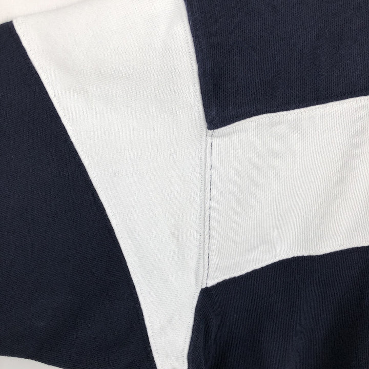 Ralph Lauren POLO JEANS COMPANY Striped Pattern Short-Sleeve Rugby Shirt, Men's Size M (approx.) cotton black type Vintage Second Hand