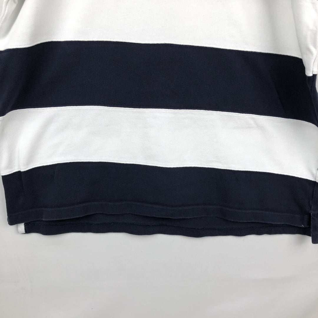 Ralph Lauren POLO JEANS COMPANY Striped Pattern Short-Sleeve Rugby Shirt, Men's Size M (approx.) cotton black type Vintage Second Hand