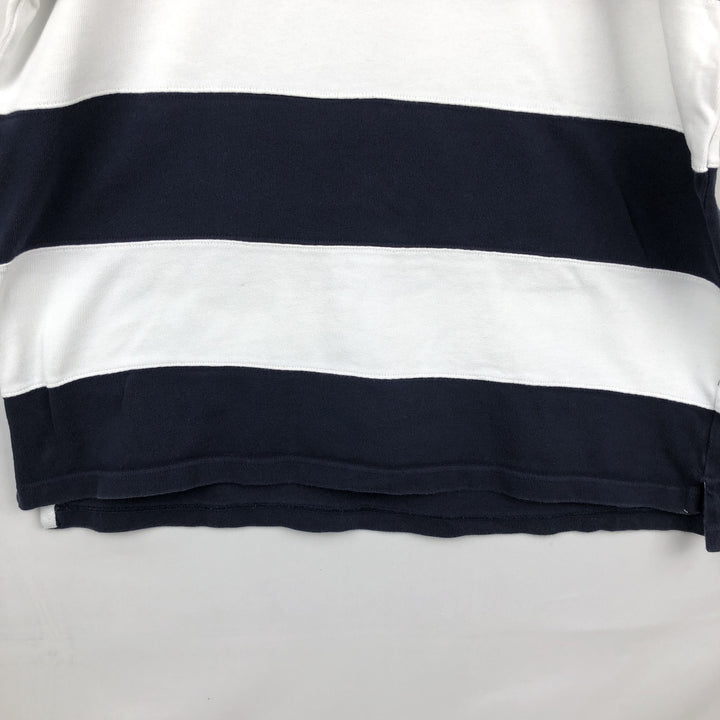 Ralph Lauren POLO JEANS COMPANY Striped Pattern Short-Sleeve Rugby Shirt, Men's Size M (approx.) cotton black type Vintage Second Hand