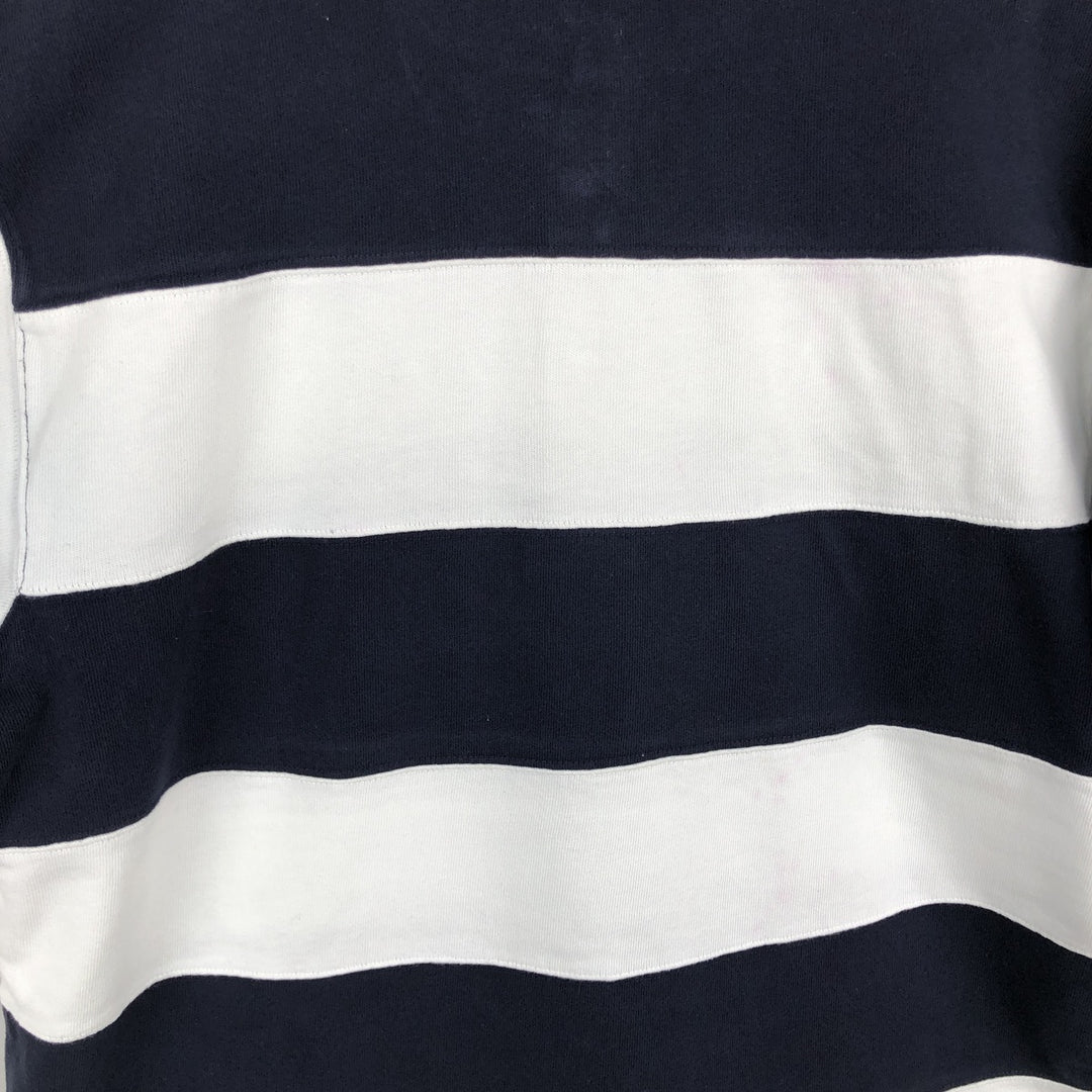 Ralph Lauren POLO JEANS COMPANY Striped Pattern Short-Sleeve Rugby Shirt, Men's Size M (approx.) cotton black type Vintage Second Hand