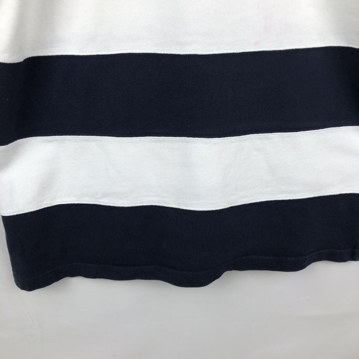 Ralph Lauren POLO JEANS COMPANY Striped Pattern Short-Sleeve Rugby Shirt, Men's Size M (approx.) cotton black type Vintage Second Hand