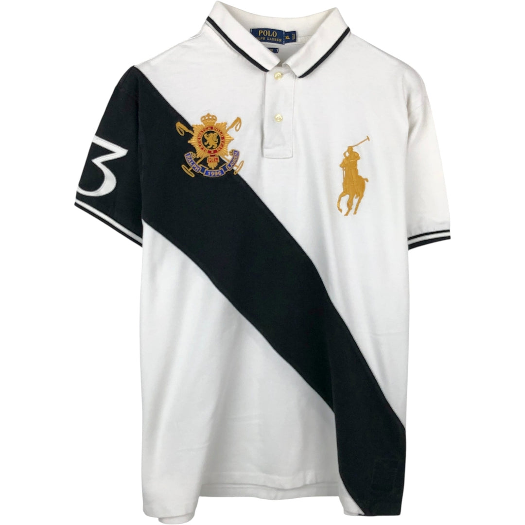 Ralph Lauren POLO RALPH LAUREN CUSTOM FIT Big Pony Short Sleeve Polo Shirt Men's XL cotton white type Vintage Second Hand