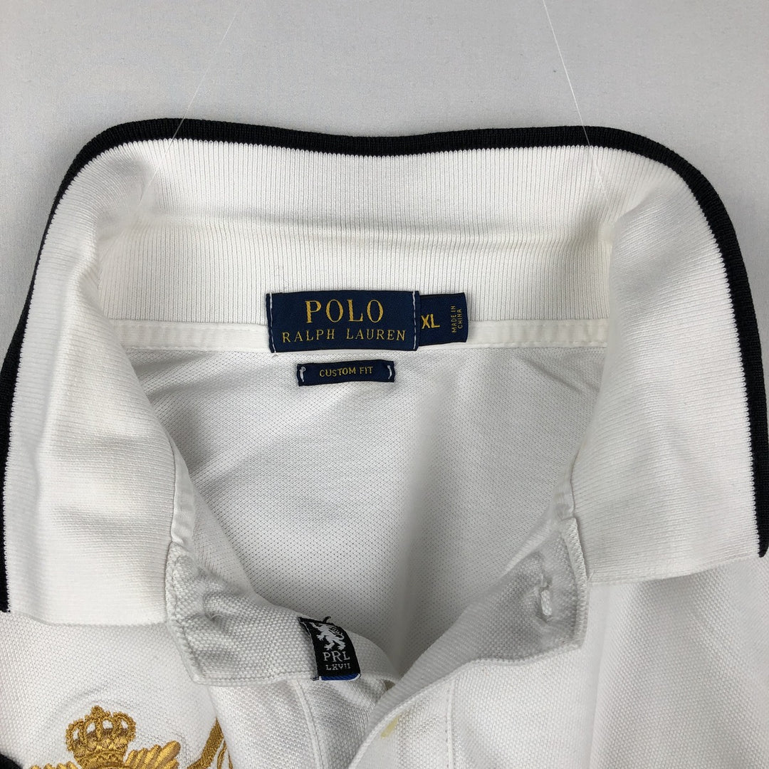 Ralph Lauren POLO RALPH LAUREN CUSTOM FIT Big Pony Short Sleeve Polo Shirt Men's XL cotton white type Vintage Second Hand