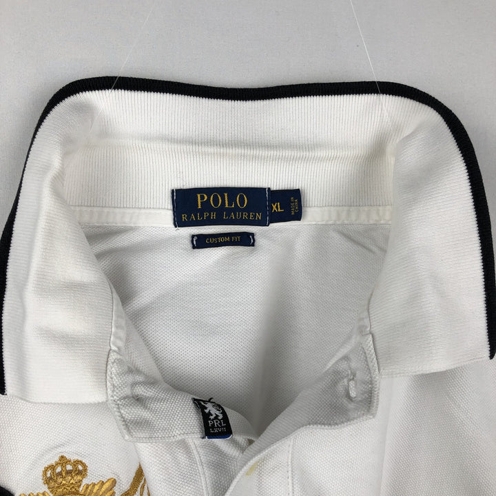 Ralph Lauren POLO RALPH LAUREN CUSTOM FIT Big Pony Short Sleeve Polo Shirt Men's XL cotton white type Vintage Second Hand