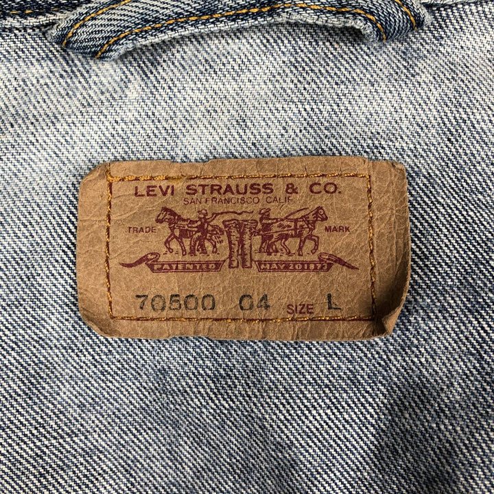 Levi's 70500-04 Euro Model Denim Jacket, Men's Size L cotton Blue type light blue Vintage Second Hand