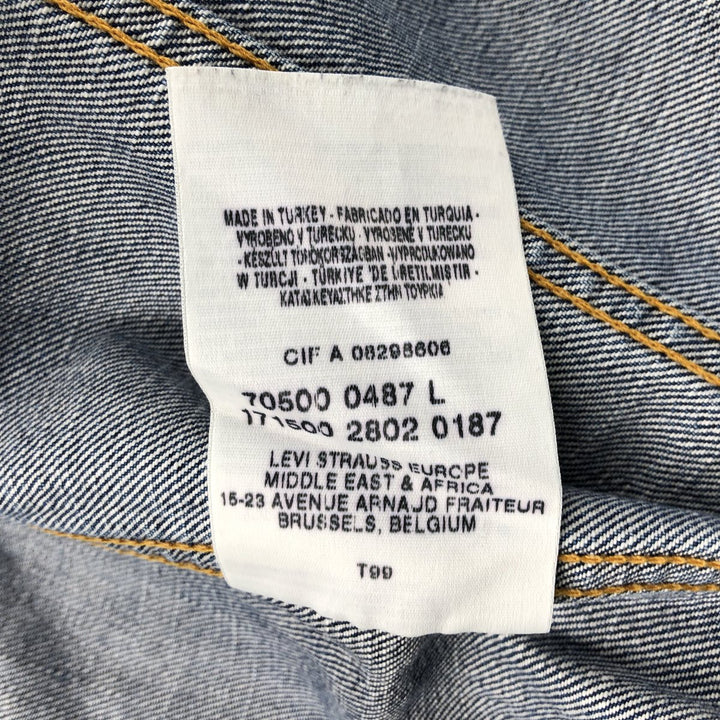 Levi's 70500-04 Euro Model Denim Jacket, Men's Size L cotton Blue type light blue Vintage Second Hand