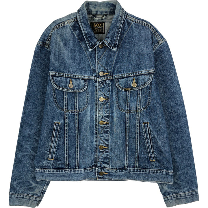 ~90'S Lee Denim Jacket (Men's Size L equivalent) Vintage cotton navy blue type Vintage Second Hand
