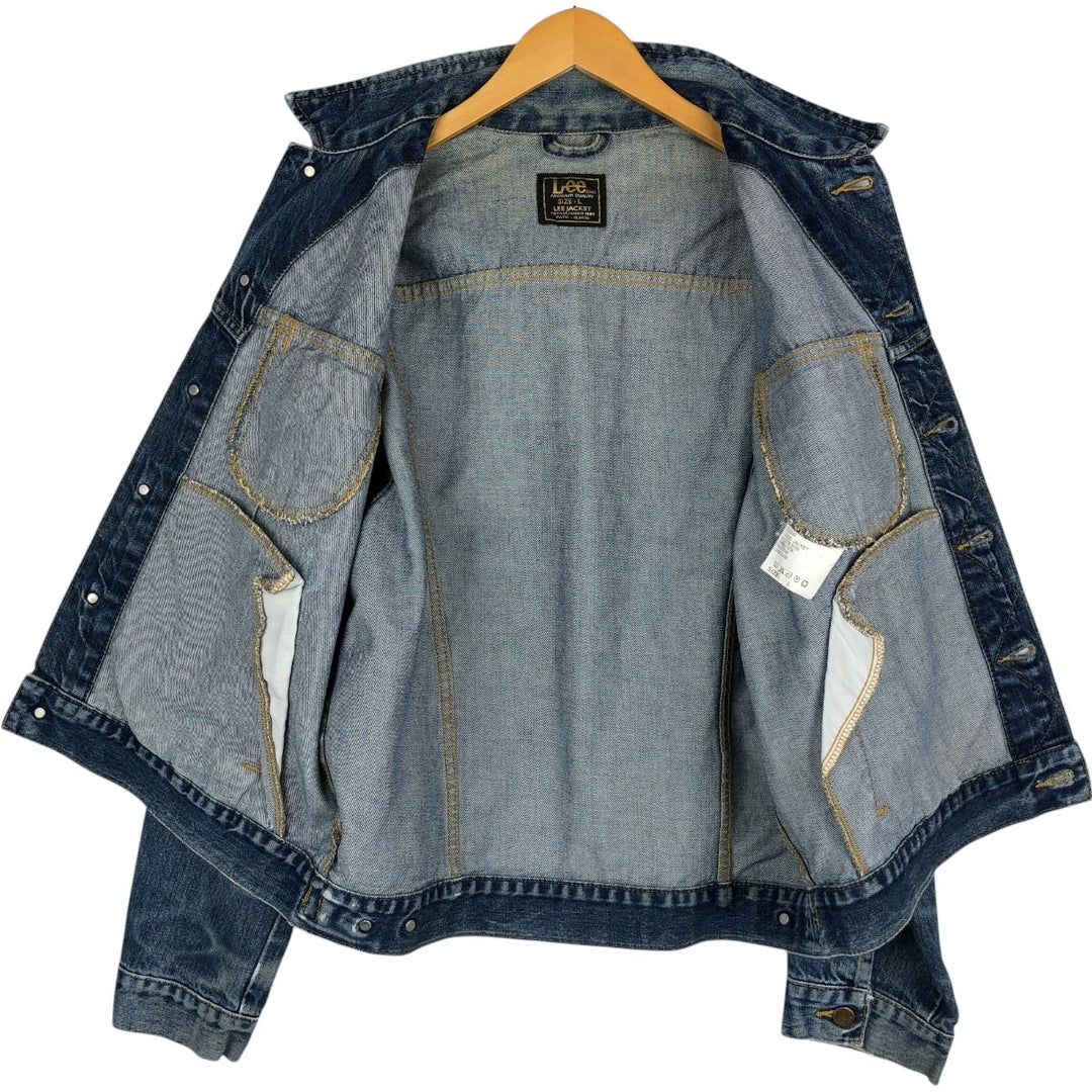 ~90'S Lee Denim Jacket (Men's Size L equivalent) Vintage cotton navy blue type Vintage Second Hand