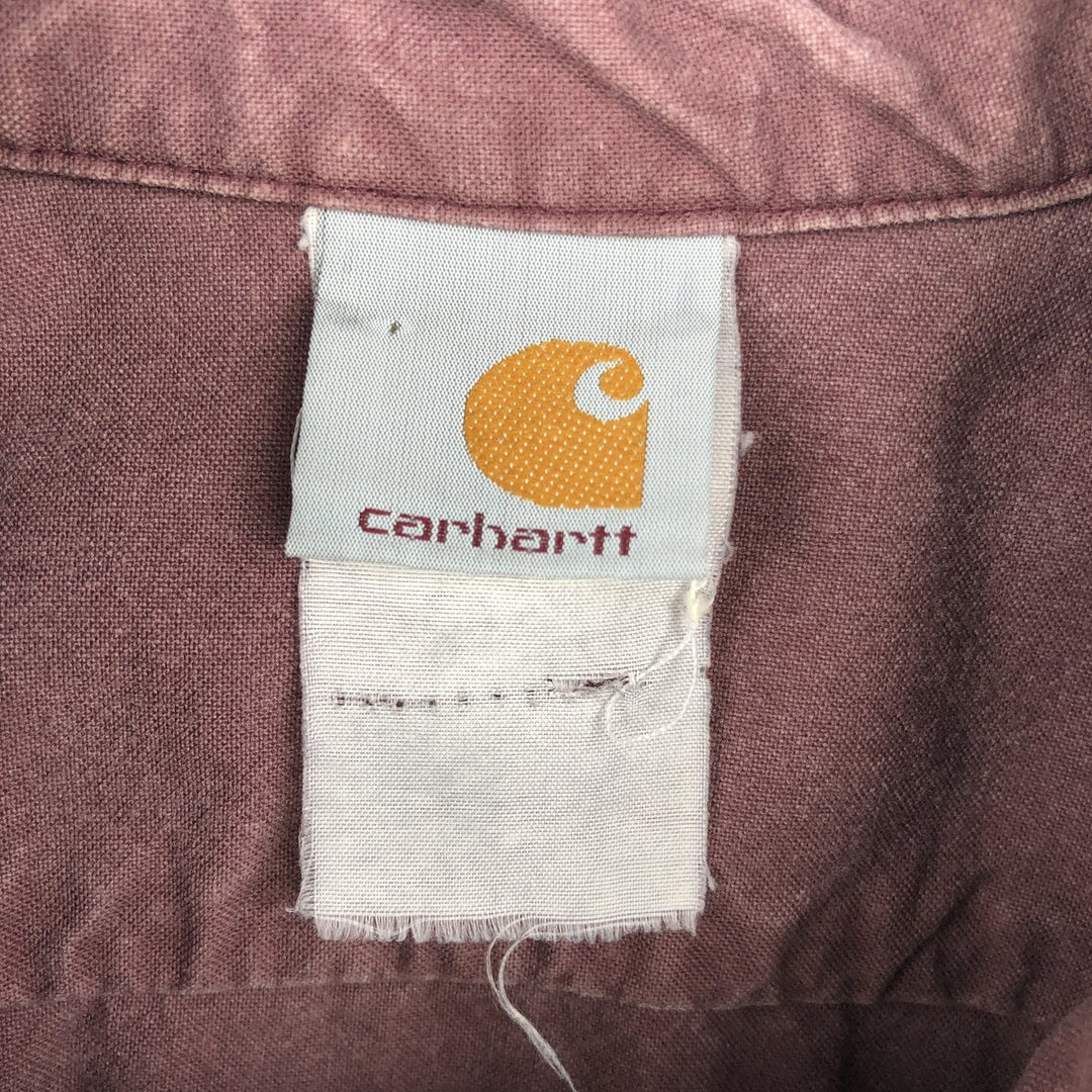 Carhartt Long Sleeve Button Down Work Shirt Men's XL unclear brown type Vintage Second Hand