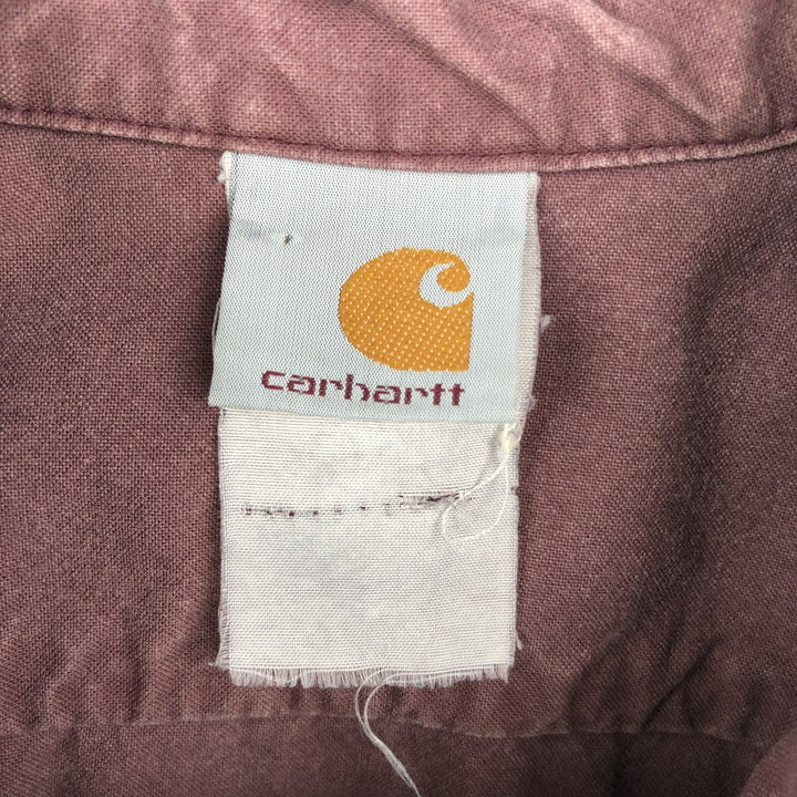 Carhartt Long Sleeve Button Down Work Shirt Men's XL unclear brown type Vintage Second Hand