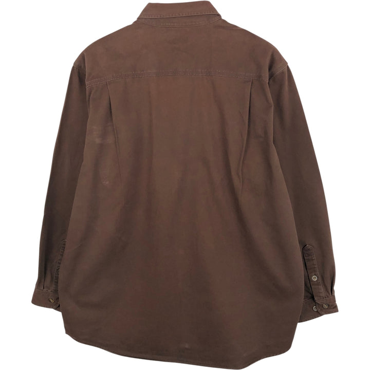 Carhartt ORIGINAL FIT long sleeve button-down work shirt, men's XL size cotton brown type Vintage Second Hand