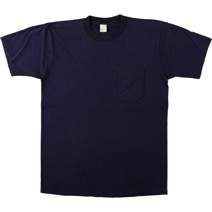 90'S Town Craft Plain Pocket T-Shirt, Made in USA, Men's XL equivalent, Vintage cotton navy blue type Vintage Second Hand
