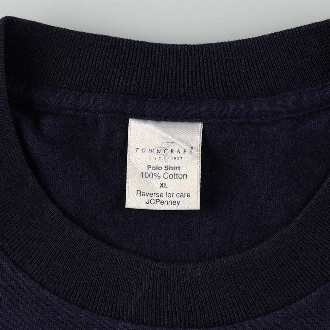 90'S Town Craft Plain Pocket T-Shirt, Made in USA, Men's XL equivalent, Vintage cotton navy blue type Vintage Second Hand