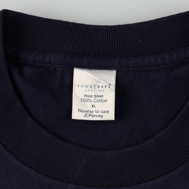 90'S Town Craft Plain Pocket T-Shirt, Made in USA, Men's XL equivalent, Vintage cotton navy blue type Vintage Second Hand
